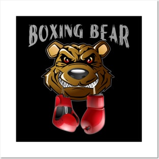 boxing bear Posters and Art